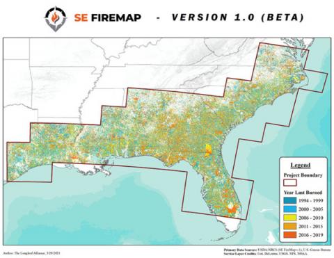 Screenshot of Southeast Fire Map