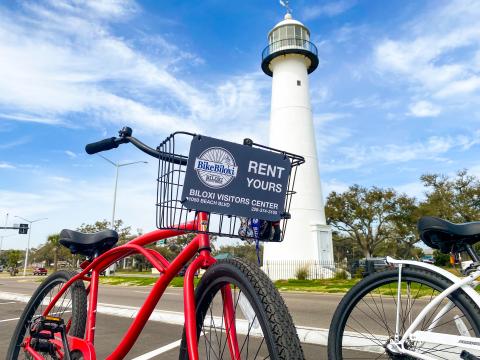 bike in front of lighthouse